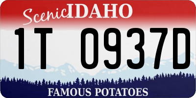 ID license plate 1T0937D
