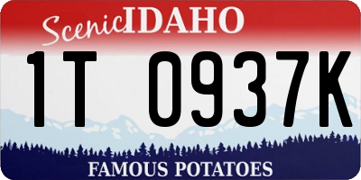 ID license plate 1T0937K