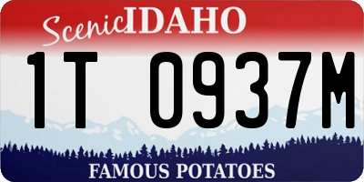ID license plate 1T0937M