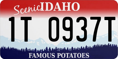 ID license plate 1T0937T