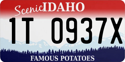 ID license plate 1T0937X