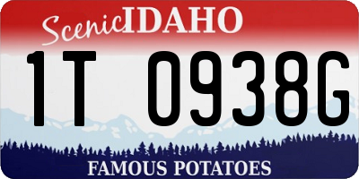 ID license plate 1T0938G