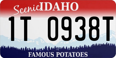 ID license plate 1T0938T