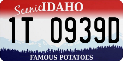 ID license plate 1T0939D