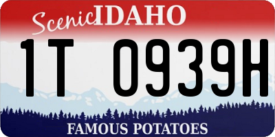 ID license plate 1T0939H