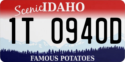 ID license plate 1T0940D