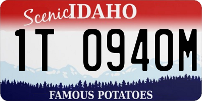 ID license plate 1T0940M