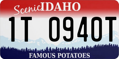 ID license plate 1T0940T