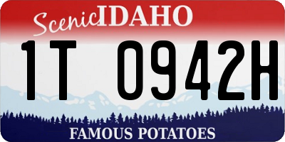 ID license plate 1T0942H