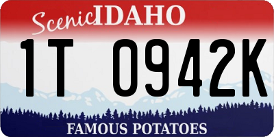 ID license plate 1T0942K