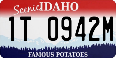 ID license plate 1T0942M