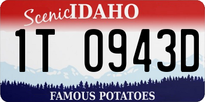 ID license plate 1T0943D