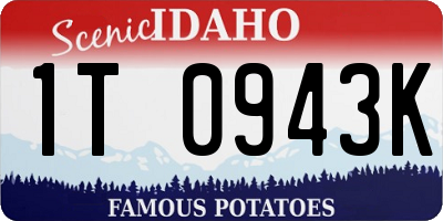 ID license plate 1T0943K