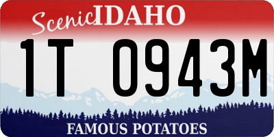 ID license plate 1T0943M