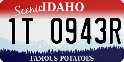 ID license plate 1T0943R