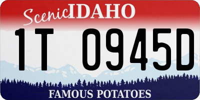 ID license plate 1T0945D