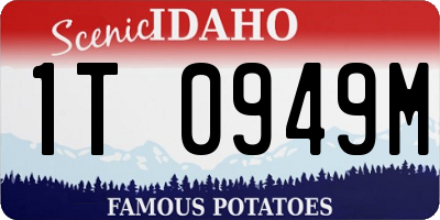 ID license plate 1T0949M