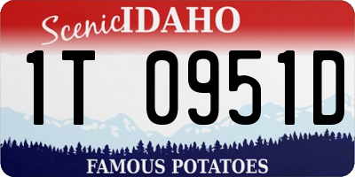 ID license plate 1T0951D