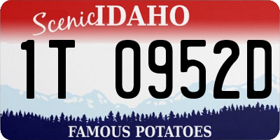 ID license plate 1T0952D