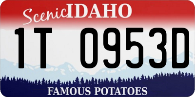 ID license plate 1T0953D