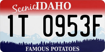 ID license plate 1T0953F