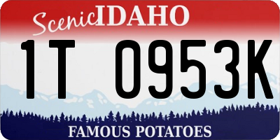 ID license plate 1T0953K