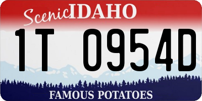 ID license plate 1T0954D