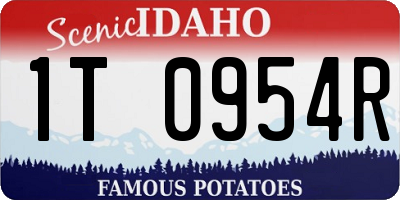 ID license plate 1T0954R