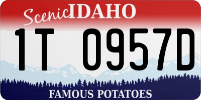 ID license plate 1T0957D