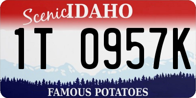 ID license plate 1T0957K