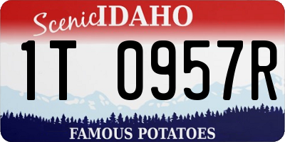 ID license plate 1T0957R