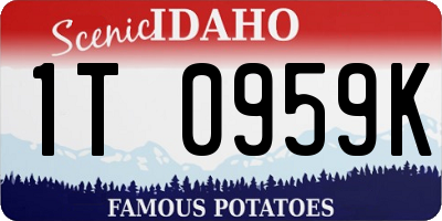 ID license plate 1T0959K