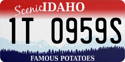 ID license plate 1T0959S