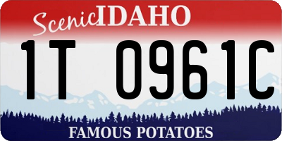 ID license plate 1T0961C