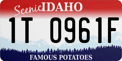 ID license plate 1T0961F