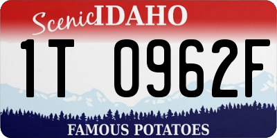 ID license plate 1T0962F