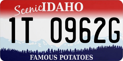 ID license plate 1T0962G