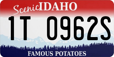 ID license plate 1T0962S