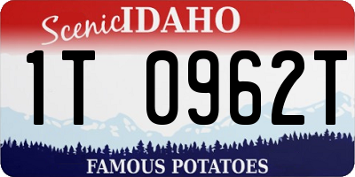 ID license plate 1T0962T