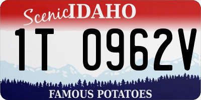 ID license plate 1T0962V