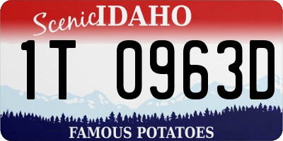 ID license plate 1T0963D
