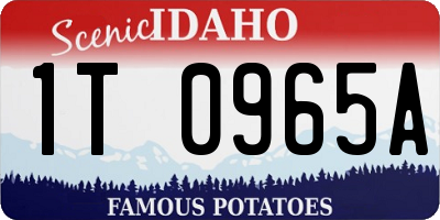 ID license plate 1T0965A