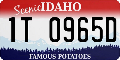 ID license plate 1T0965D