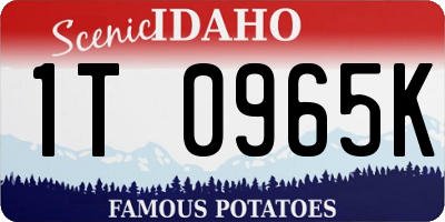 ID license plate 1T0965K
