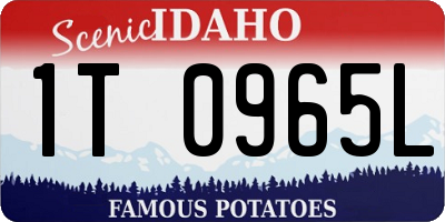ID license plate 1T0965L