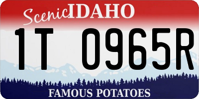 ID license plate 1T0965R