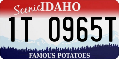 ID license plate 1T0965T