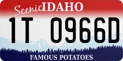 ID license plate 1T0966D