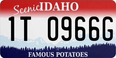 ID license plate 1T0966G