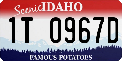 ID license plate 1T0967D